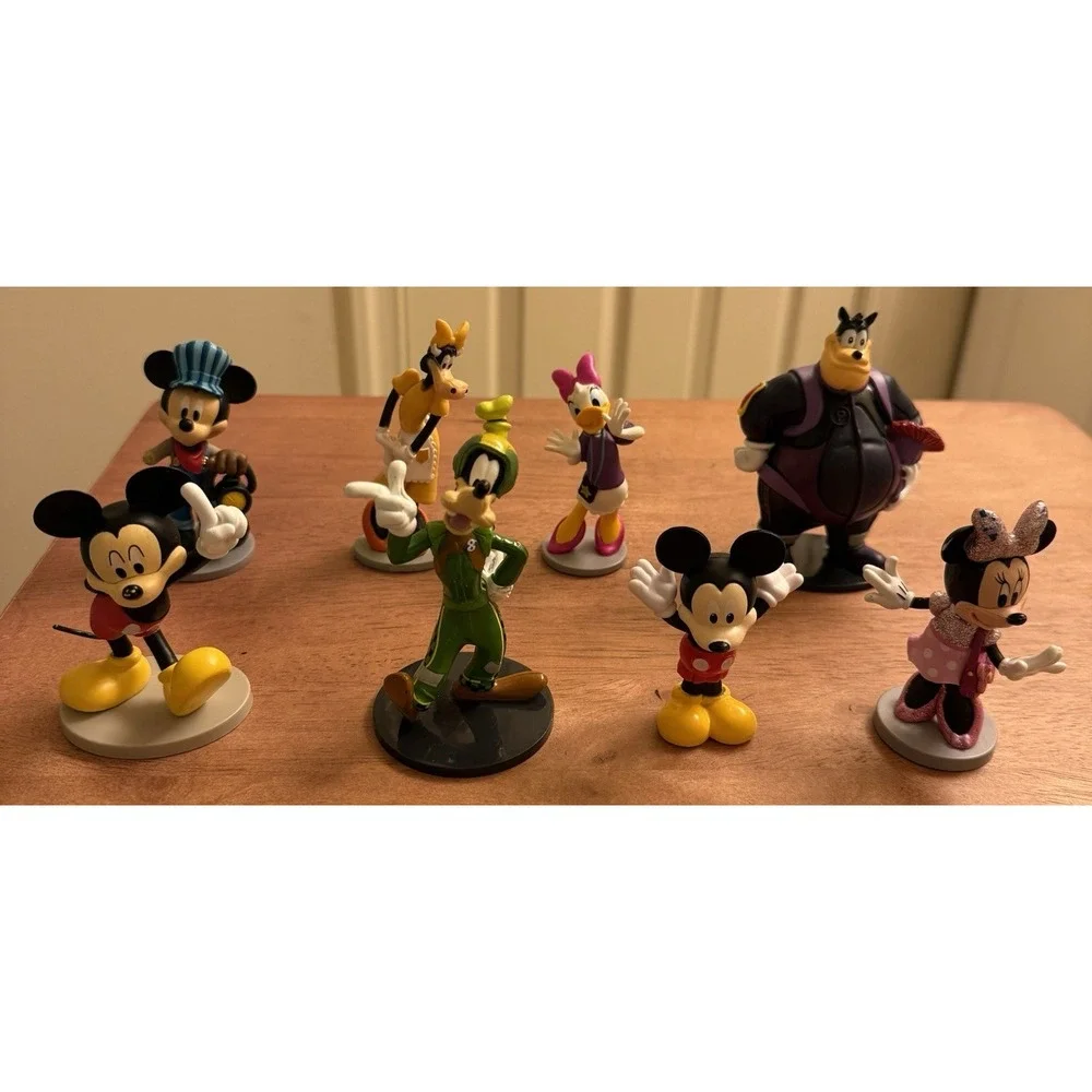 Lot of 8 Disney‎ Mickey Mouse Friends PVC Figures Cake Toppers Mickey Goofy Pete